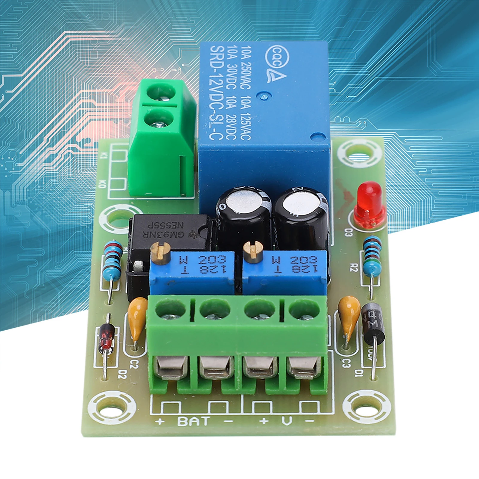 Battery Charging Control Board Battery Charging Control Module 12V Power Supply Board Overcharge Prevention Panel XH‑M601
