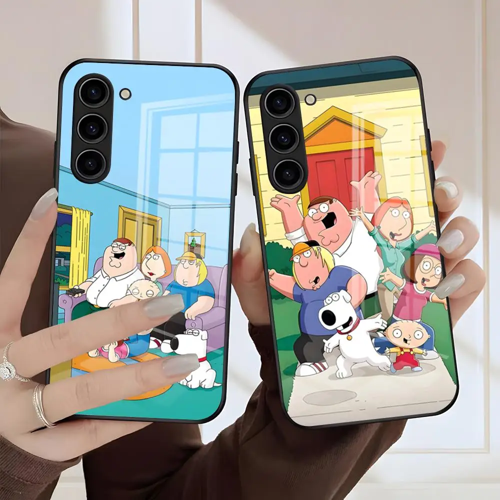 Чехол для телефона CARTOON F-Family Funny Guy для Samsung S25 Edge Ultra S23 S22 S21 S20 Ultra Plus S24 Fe A54 A53 A25 Glass Cover