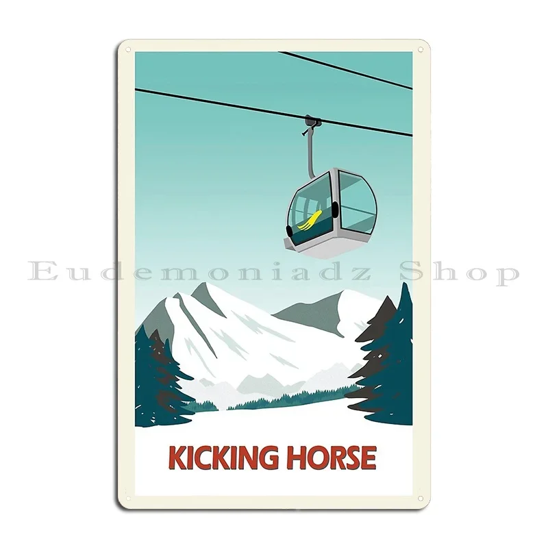 Ski Kicking Horse Banff Metal Signs Cinema Cinema Wall Mural Create Customized Tin Sign Poster