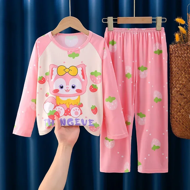 Disney Stitch Mickey Girls pigiama set adolescenti Sleepwear bambini pigiama Homewear primavera autunno pigiama regali di natale