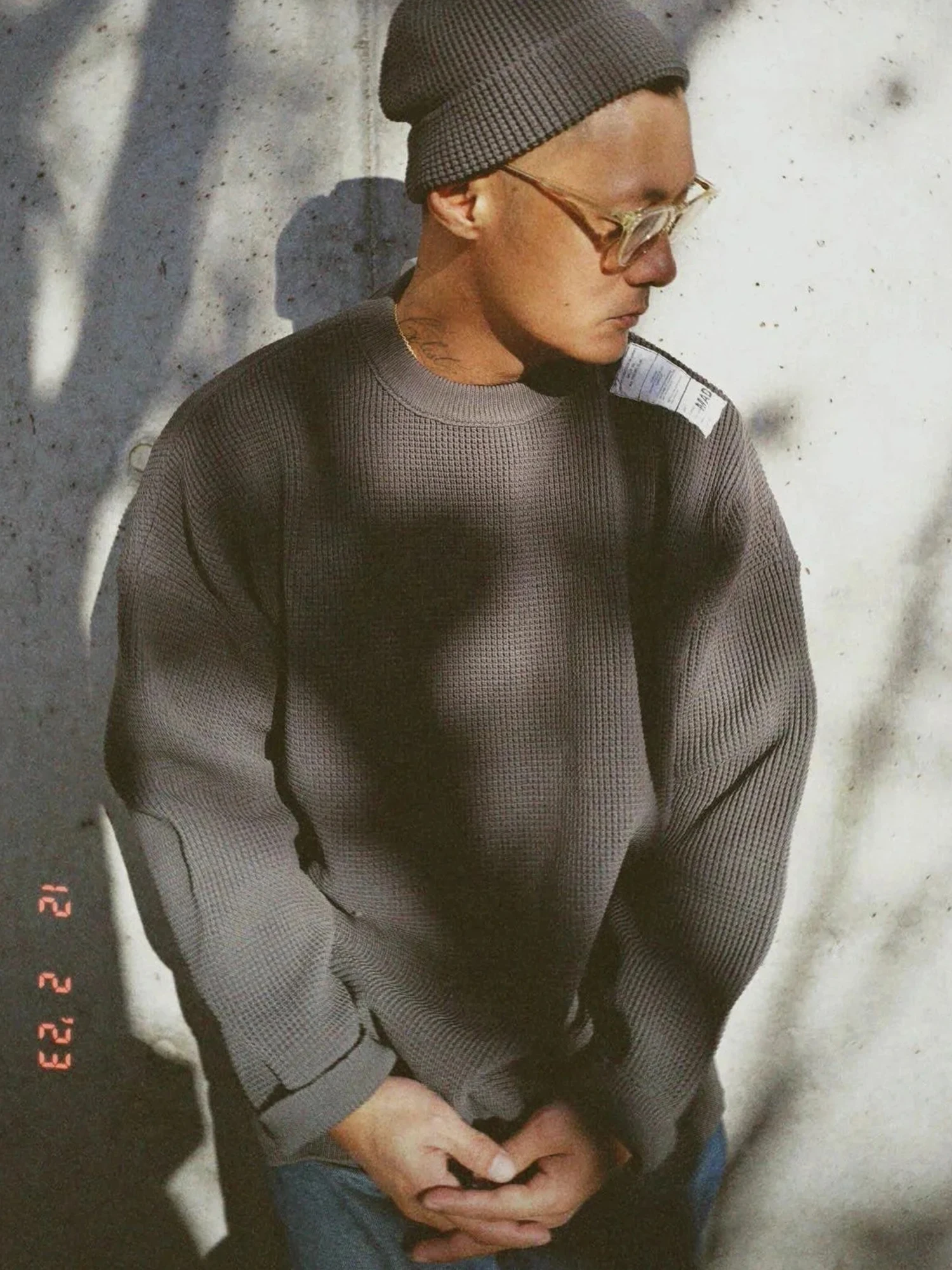 

Мужская зимняя повседневная вязаная кофта MADN X NH Vitali Sle свободного кроя из смесового хлопка с подогревом...