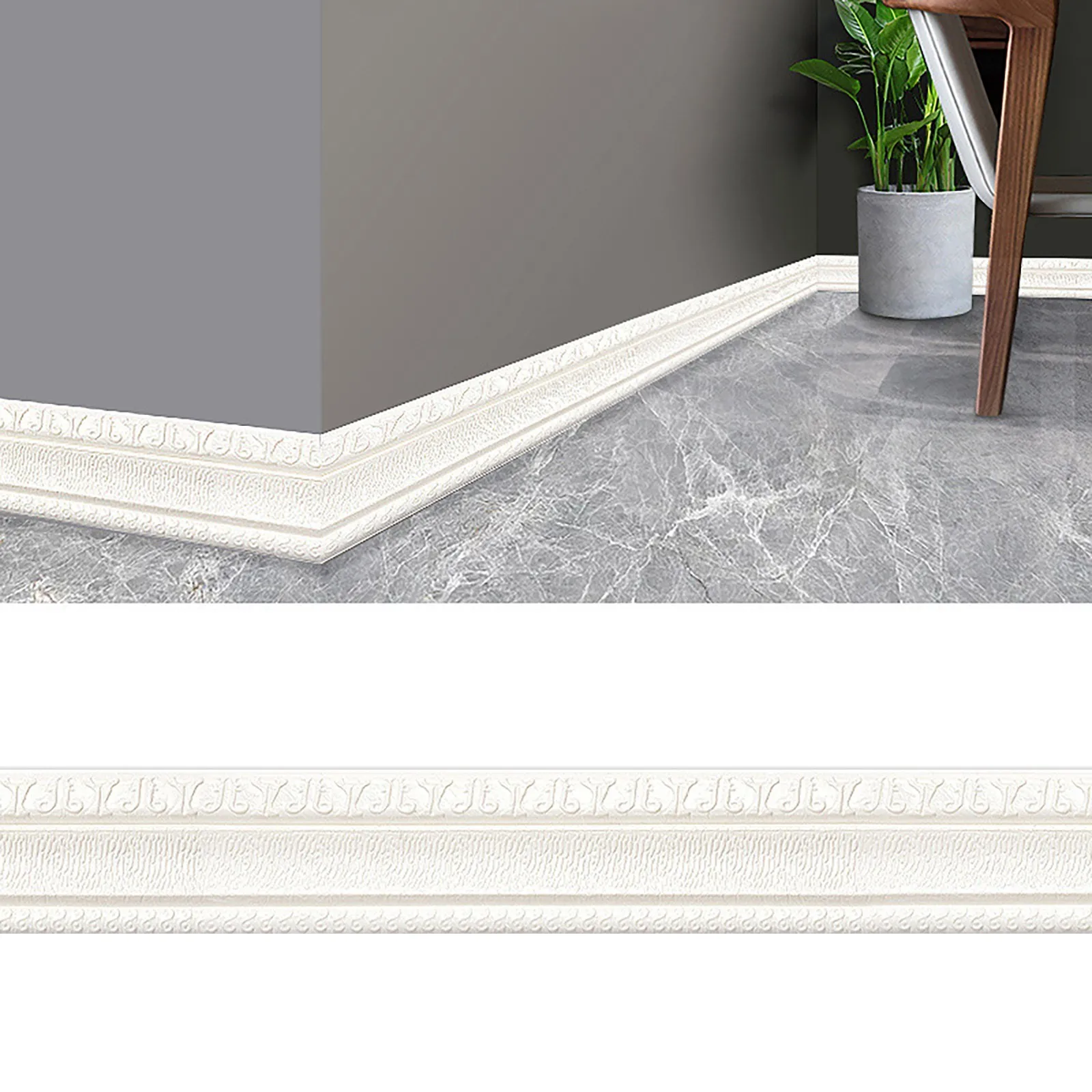 Hot Sale Thick Soft Material Wall Trim Line Self-Adhesive Skirting Decor Line Wall Anticollision Molding Line 3D Wall Sticker