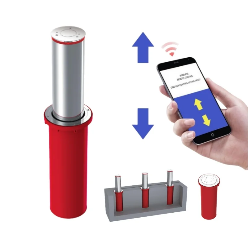 Remote Control Full Automatic Hydraulic Drainage-Free Stainless Steel Rising Column Traffic Barrier Anti-Collision Road Bollard
