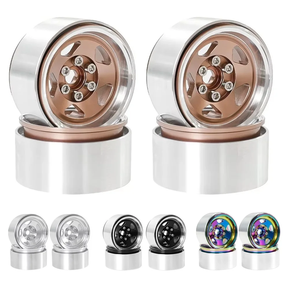 

4 шт. Металлический 1.9 "Beadlock 5-Spokes, обод колеса, ступица для 1/10 RC гусеничного автомобиля, осевой SCX10 Traxxas TRX4 RC4WD D90 Redcat Gen8
