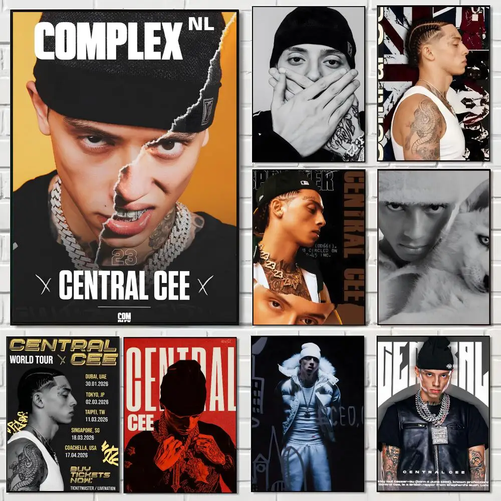 UK Rap C-Central Cee Poster Pegatina artistica HD autoadhesiva impermeable para salon dormitorio