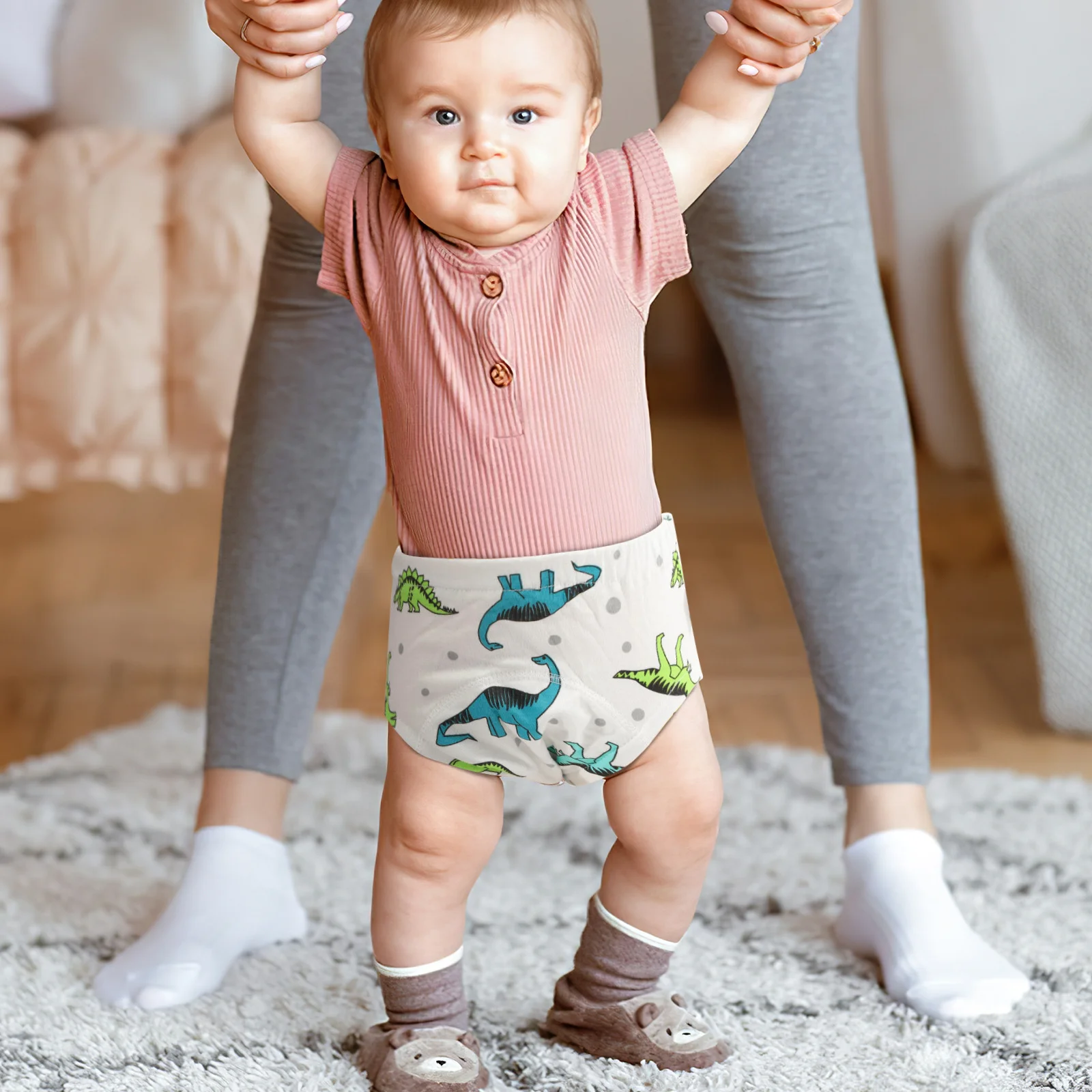 

2Pcs Potty Training Pants for Babies Waterproof Reusable Washable Skin-Friendly Leak-Proof Design Cute Printed Infant Toddler