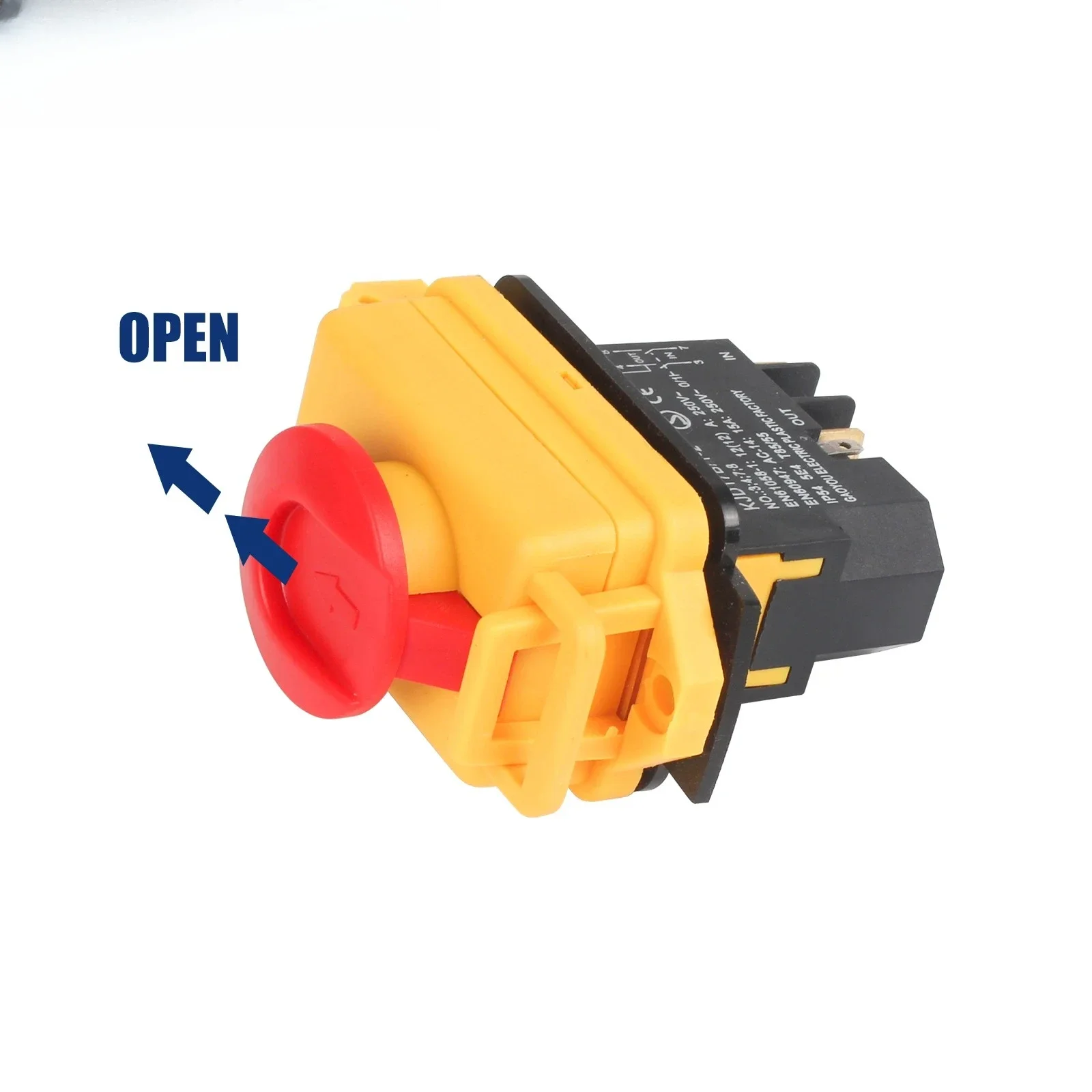 YCZ3-A 110V /220V 4 Pin Mini Lathe Accessories KJD17B/1-2 4 PIN Emergency stop switch ON-OFF Momentary Reset Push Button