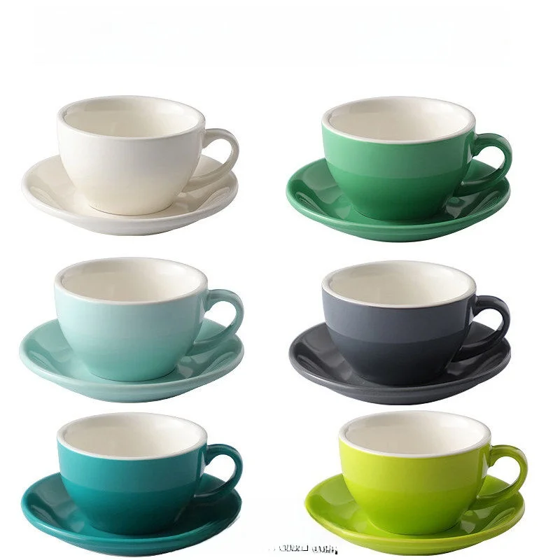 European Style Ceramic Coffee Cup Professional Latte Art Competition Set of 250-300ml for Home And Commercial Use