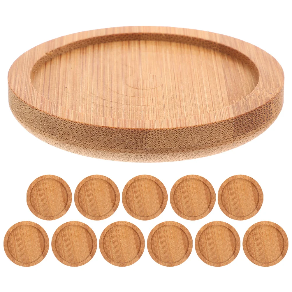 

12Pcs Bamboo Round Drink Coasters Tea Ceremony Heat Insulated Cup Pads Reusable Coffee Table Accessories