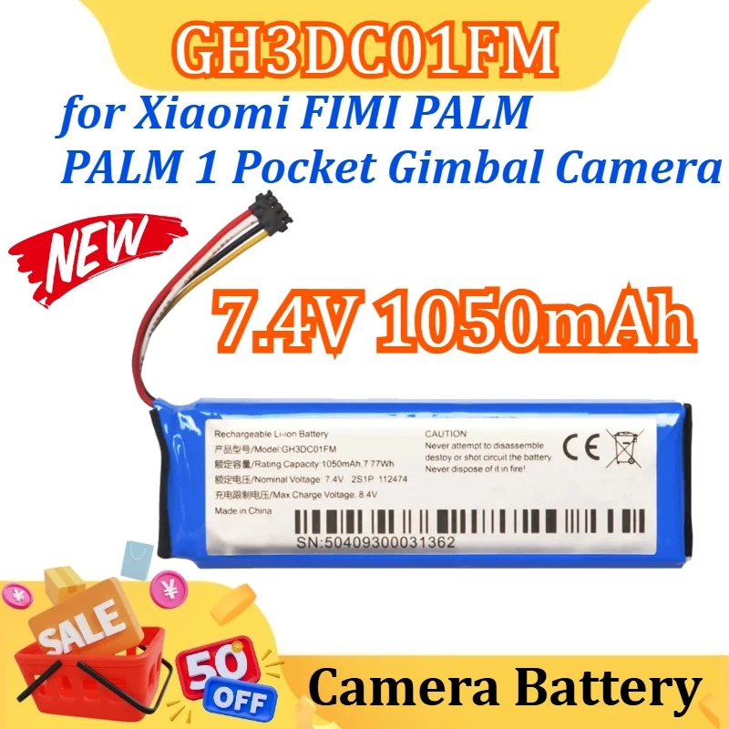 

New 7.4V 1050mAh GH3DC01FM for Xiaomi FIMI PALM ,PALM 1 Pocket Gimbal Camera Battery