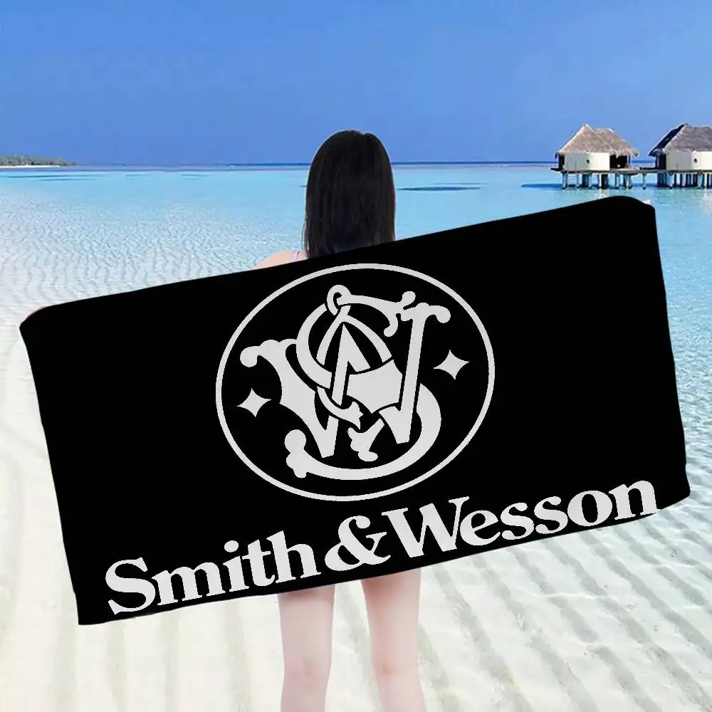 GUNS Smith Wesson Microfiber Printed Beach Towel Mountain Climbing Yoga Beach Swimming Running Absorbent Soft Towel