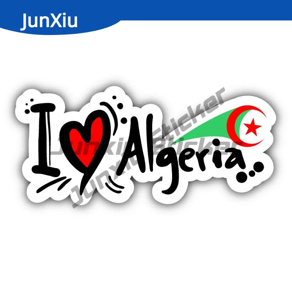

Я люблю Алжир, туристический слоган, индивидуальные наклейки, украшения, автомобили, бампер, внедорожник, кемпинг, водонепроницаемая наклейка, украшение для приключений, мотоцикл