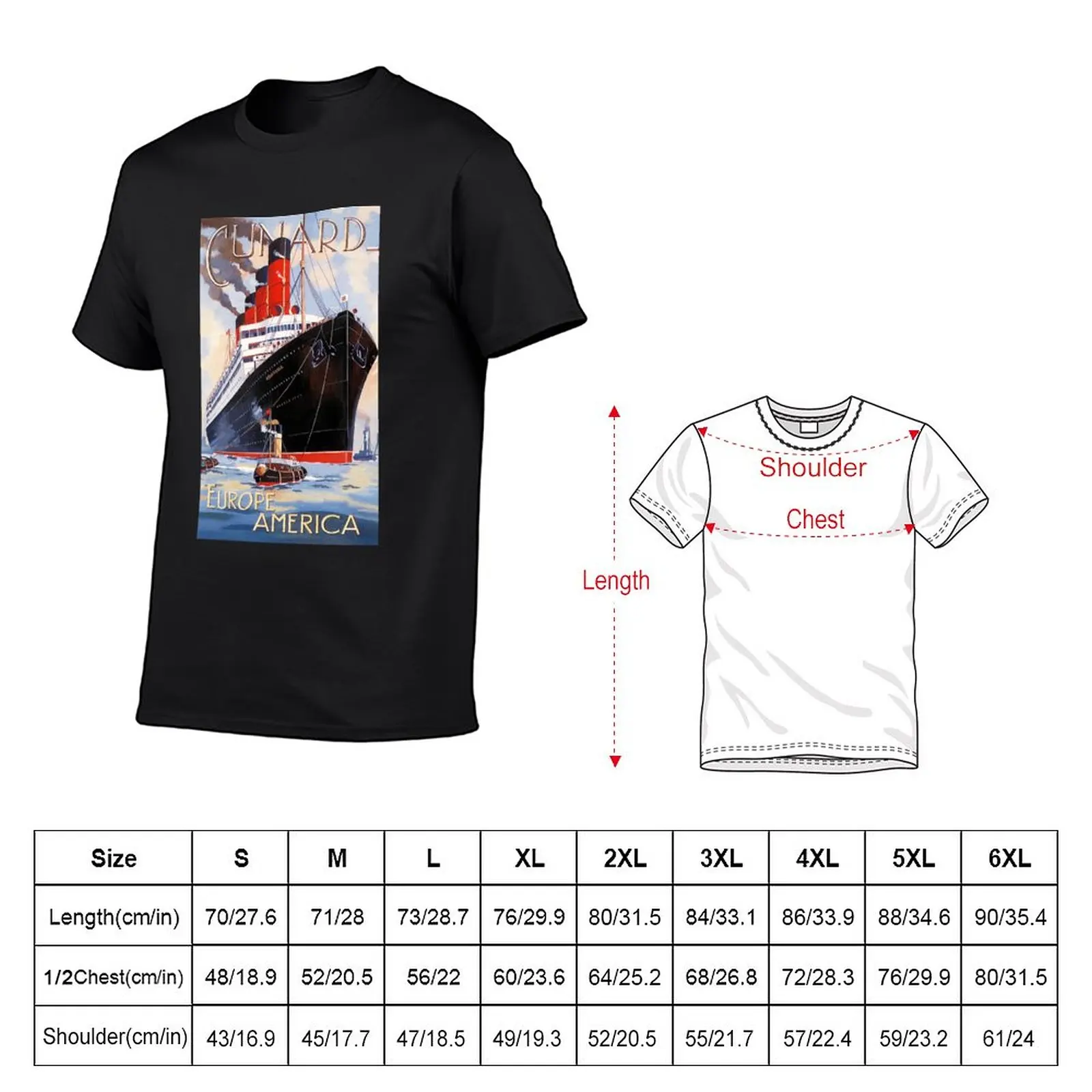 New CUNARD OCEAN LINER AQUITANIA T-Shirt oversized t shirt black t shirts summer top fruit of the loom mens t shirts