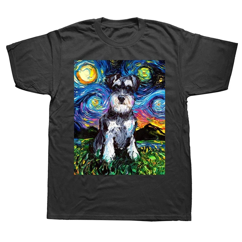 

Funny Schnauzer Dog Art T Shirts Summer Style Graphic Cotton Streetwear Short Sleeve Birthday Gifts T-shirt Mens Clothing