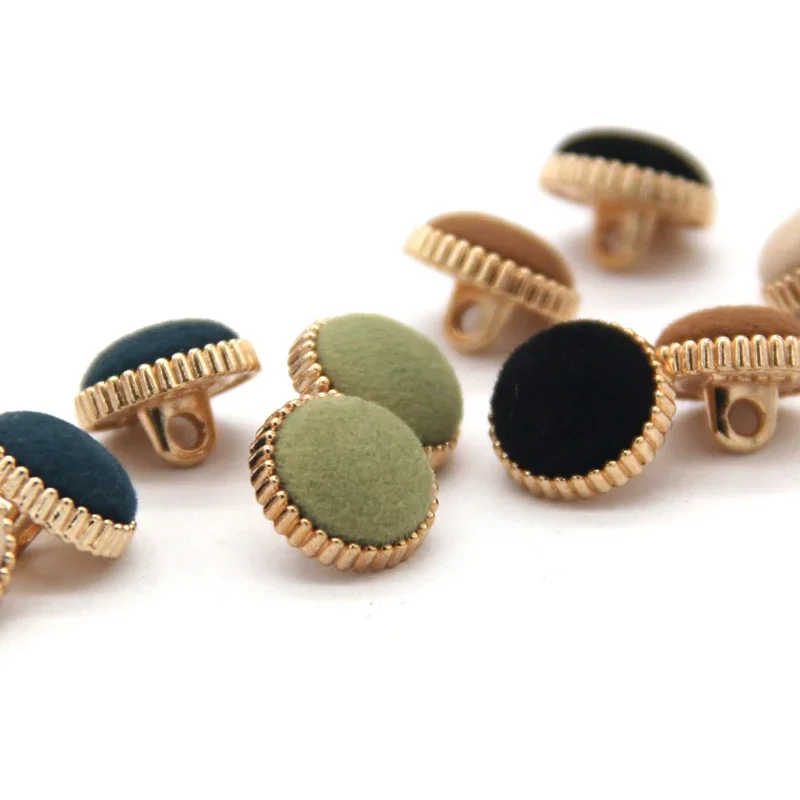 HENGC 13mm Small Metal Shank Fabric Buttons For Clothes Women Winter Blouse Coat Sweater Decorative Sewing Accessories Wholesale image 6