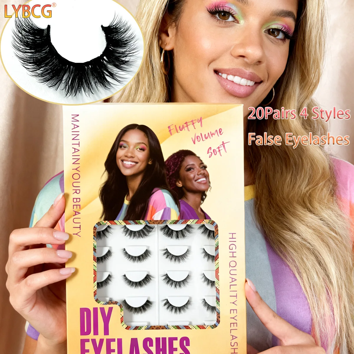 Cat Eye Wimpers 20Pairs Piekerige Natuurlijke 8D Pluizige volume Dikke Valse Wimpers Zachte Dramatische Volume Wimper Faux Nertsen Wimpers Extension