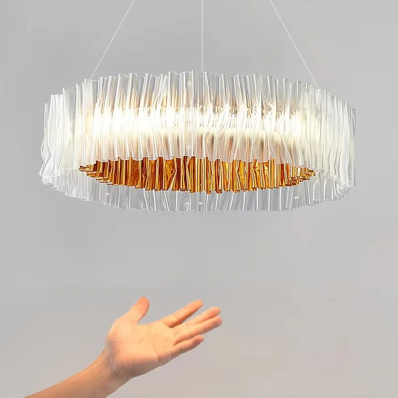 New Arrival Lights Round Luxury Like A Skirt Style Golden Chandelier Led for Living Room Bedroom for Home Decoration