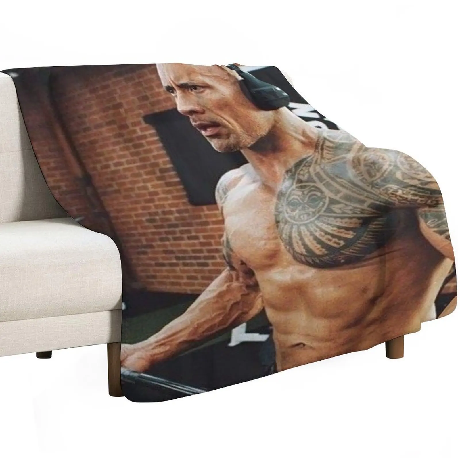 dwayne the rock johnson gym Throw Blanket Stuffeds Weighted Heavy Cute Plaid Decorative Sofa For Baby Blankets