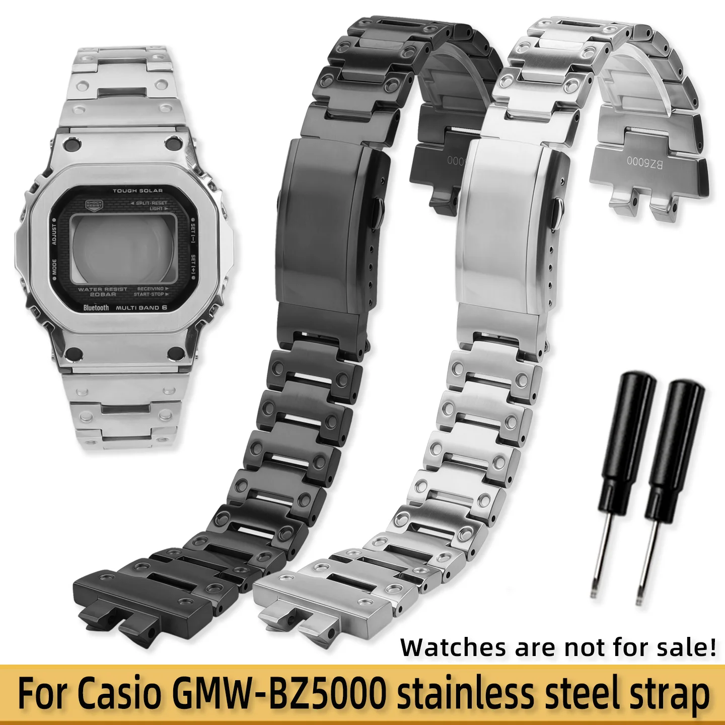 Suitable for Casio GMW-BZ5000 stainless steel watch strap, gmw-bz5000 men's stainless steel interface watch chain accessories