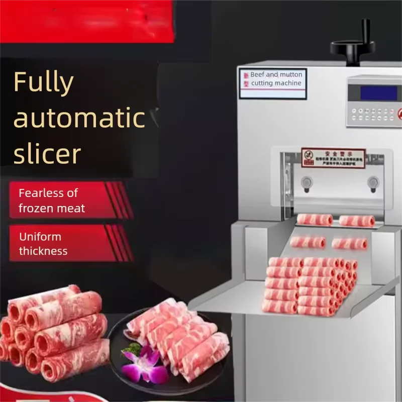 Automatic Sheep Meat Slicing Machine 1 Roll Frozen Meat Cutting   for Mutton Product Inexpensive with Core Motor Component