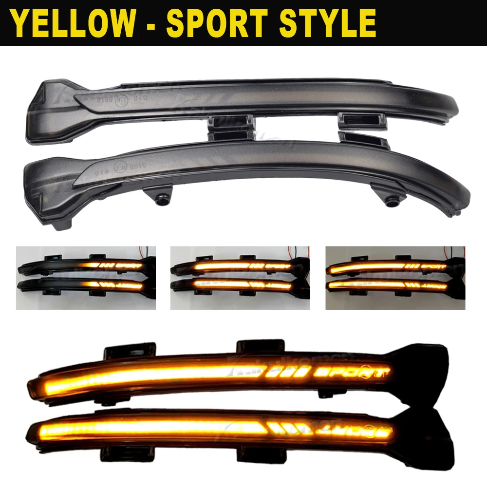 2PCS For VW Golf MK7 7.5 7 GTI R GTD Dynamic Blinker LED Turn Signal For Volkswagen Rline Sportsvan Touran Side Mirror Light