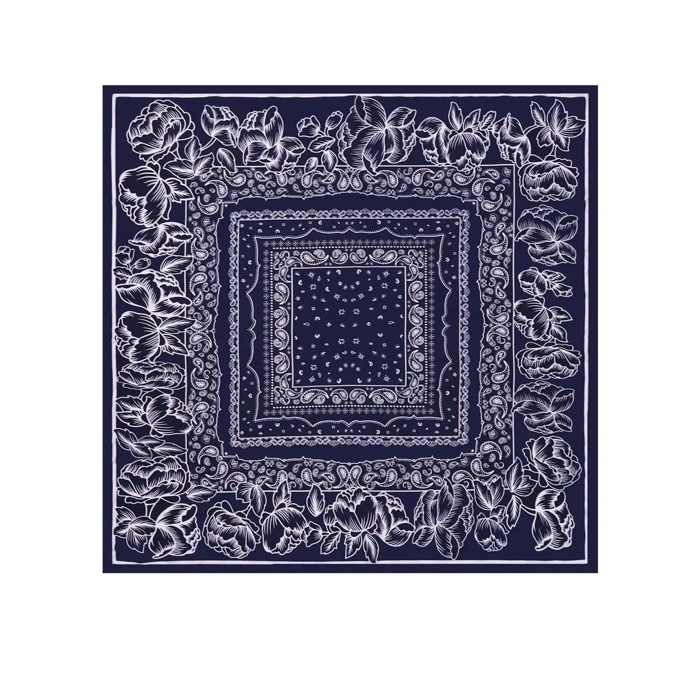 

Fashion Paisley Print Bandana Scarf 70x70CM Oversized Square Hairband Western Style Square Scarves Headwear