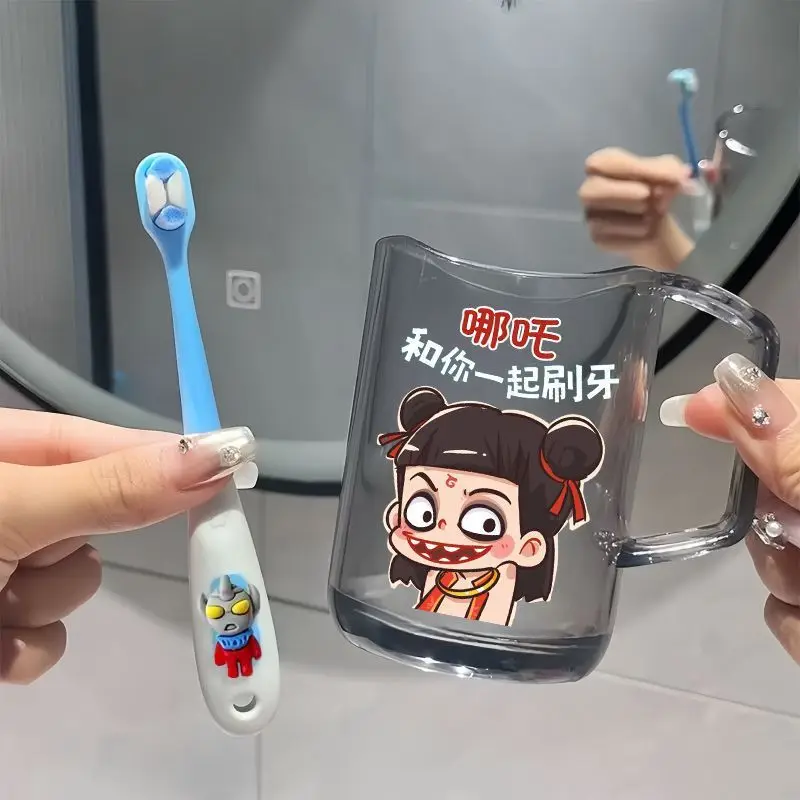 Animation Derivatives Peripheral Products Nezha Printed Rinsing Cup Brushing Cup Kawaii Home Use Nezha Aobing Li Jing Madam Yin