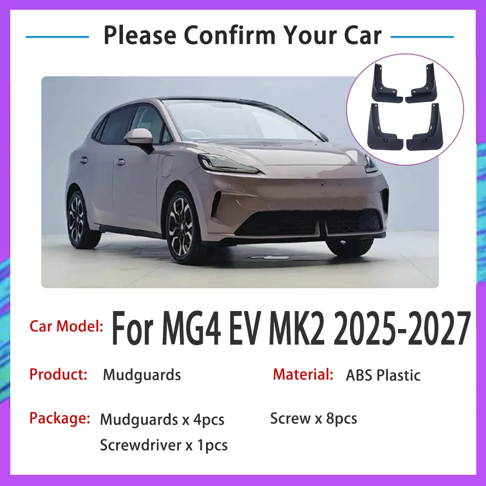 

Auto Front Rear Fenders For MG4 EV MK2 Accessories 2025 2026 2027 4PCS Mudguards Car Mud Flaps Splash Guard Splash-proof Mudflap