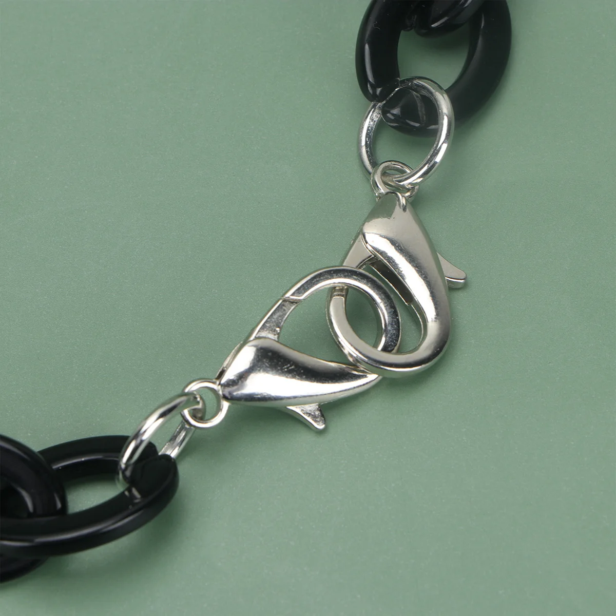 60 سنتيمتر طول سبائك الاكريليك الزخرفية حقيبة يد بسلاسل الأشرطة المزدوج نهاية مشبك DIY بها بنفسك حمل الحقائب سلاسل حقيبة سوداء DIY بها بنفسك أشرطة الحقائب #1