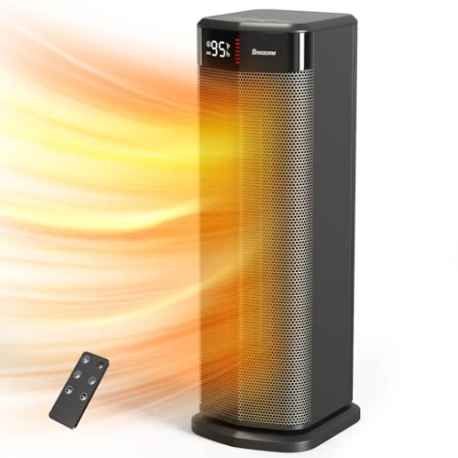

Space Heater for Indoor Use 1500W Fast Heating PTC Ceramic Electric Heaters with Thermostat 90°Oscillating 24H Timer Ideal for