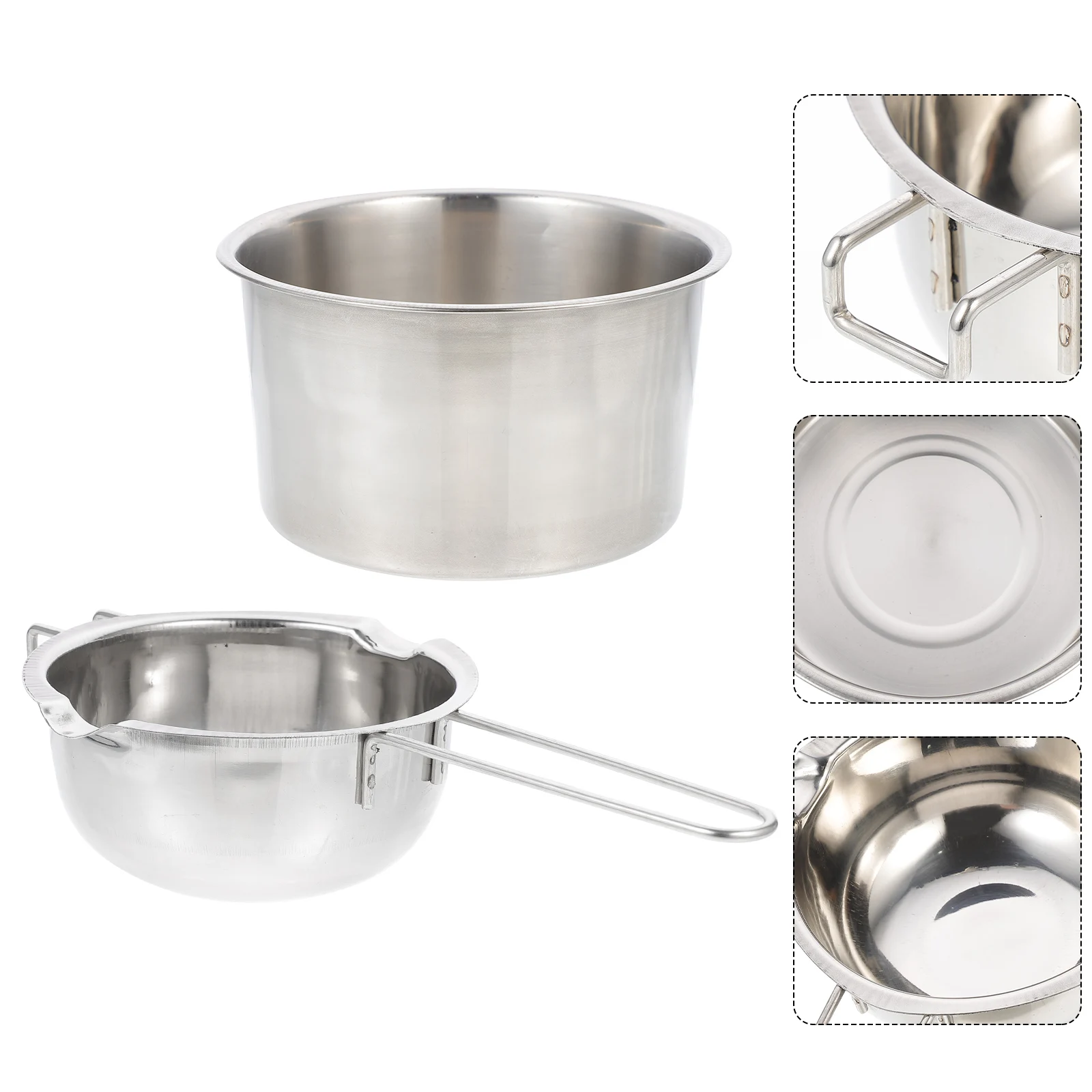 

1Set Stainless Steel Cheese Melting Pot Ergonomic Handle Compact Size for Melting Chocolate Butter Outdoor Cooking Camping