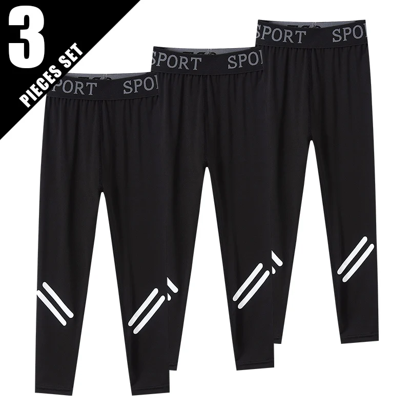 3/1 Pcs Compression Leggings For Children Stretch Pants For Big Boys And Climbing Shark Pants For Boys During Sports And Running