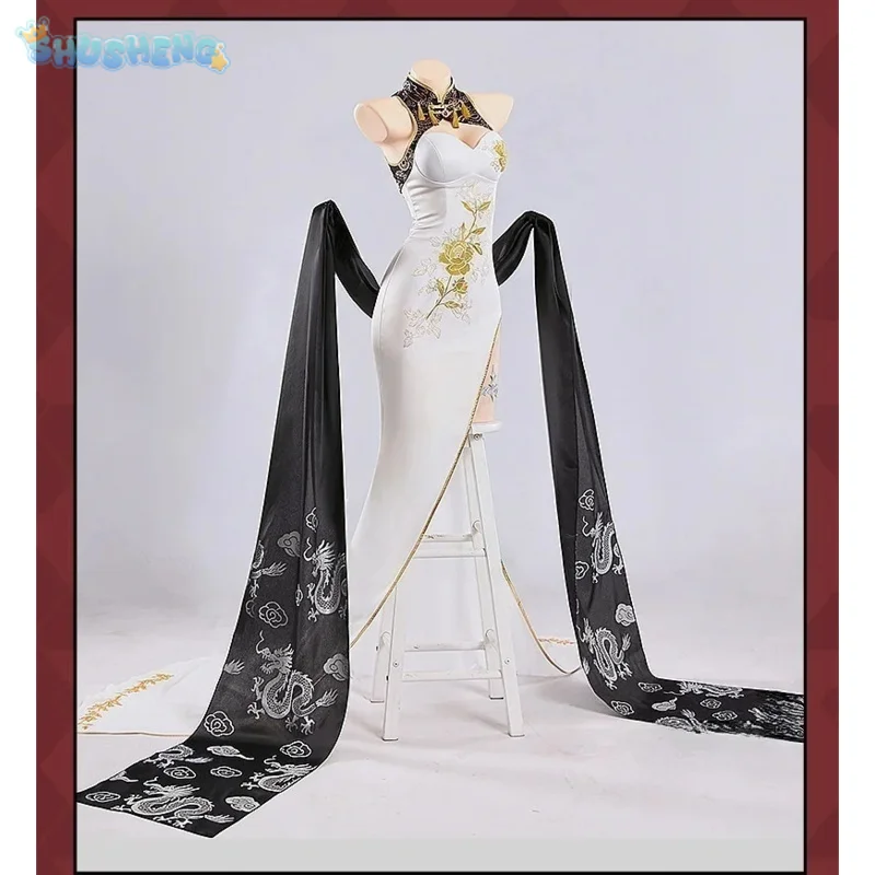 

Crown Last Kingdom Game Nik Cos ke Cosplay Costume Women Elegant Chinese Style Cheongsam Cloak Prop Wig Halloween Carnival Dress