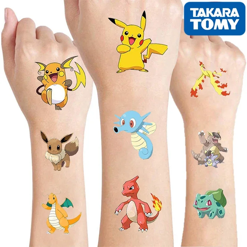 Original Pokemon Pikachu Tattoo Waterproof Tattoo Sticker Random 1PCS Action Figure Cartoon Girl Christmas Birthday Gifts