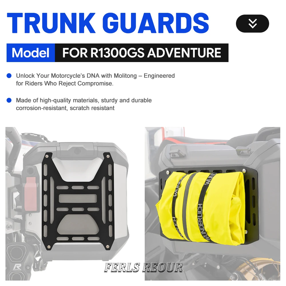 Side luggage cover with grille for BMW R1300GS Adventure ADV 24 motorcycle, waterproof luggage box.