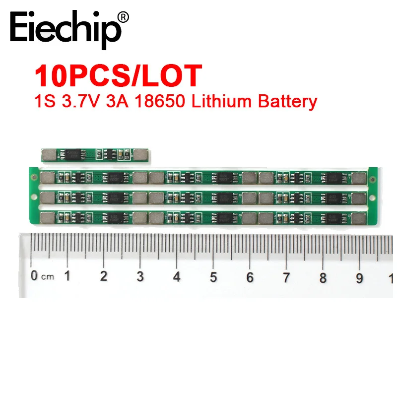 10PCS 1S 3.7V 3A 18650 Lithium Battery Overcharge Overdischarge Overcurrent Short Circuit Charging Protection Board Module BMS
