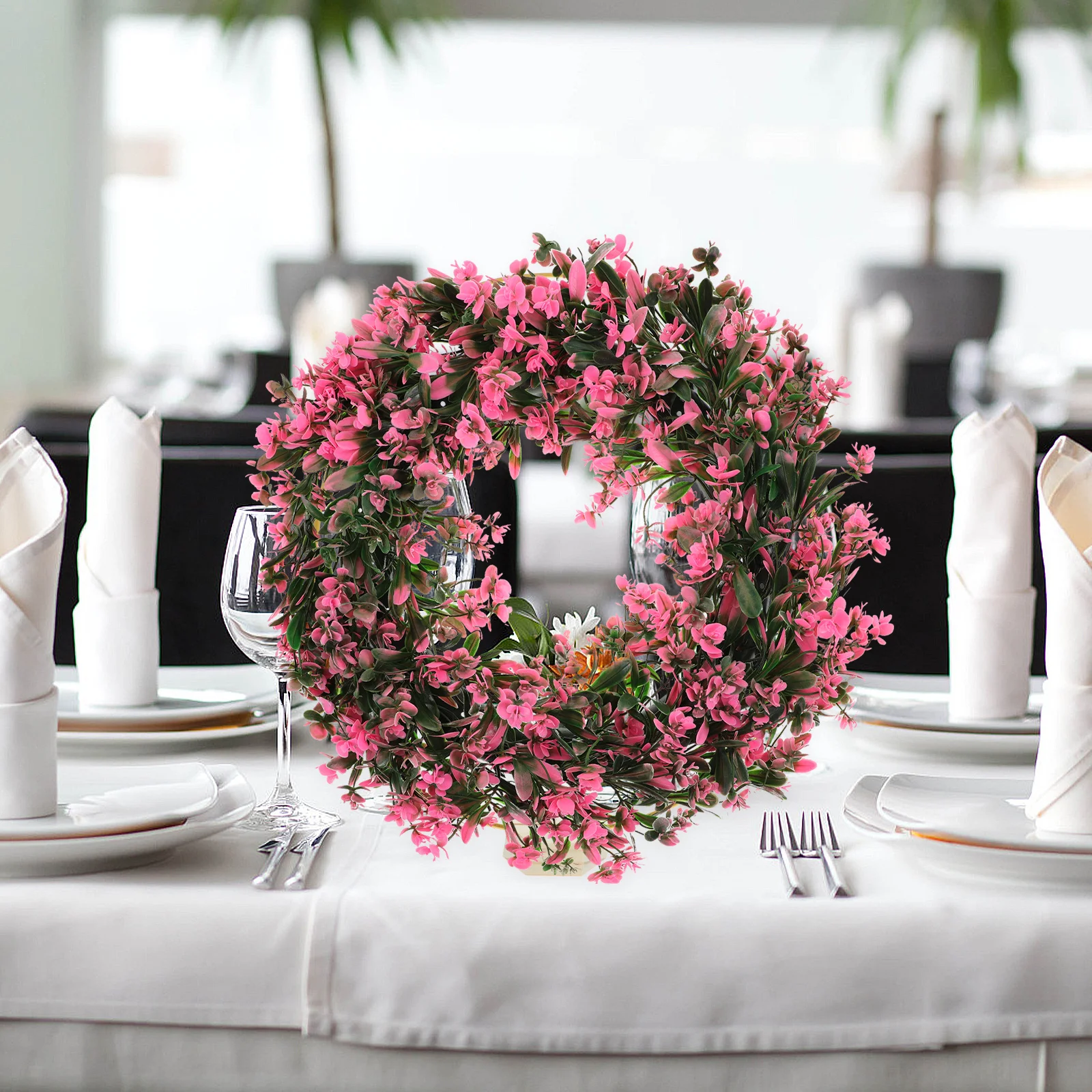 

Simulation Phalaenopsis Wreath Fresh Hanging Front Door Decor Artificial Floral Wreath Spring Festival Party Home Decoration