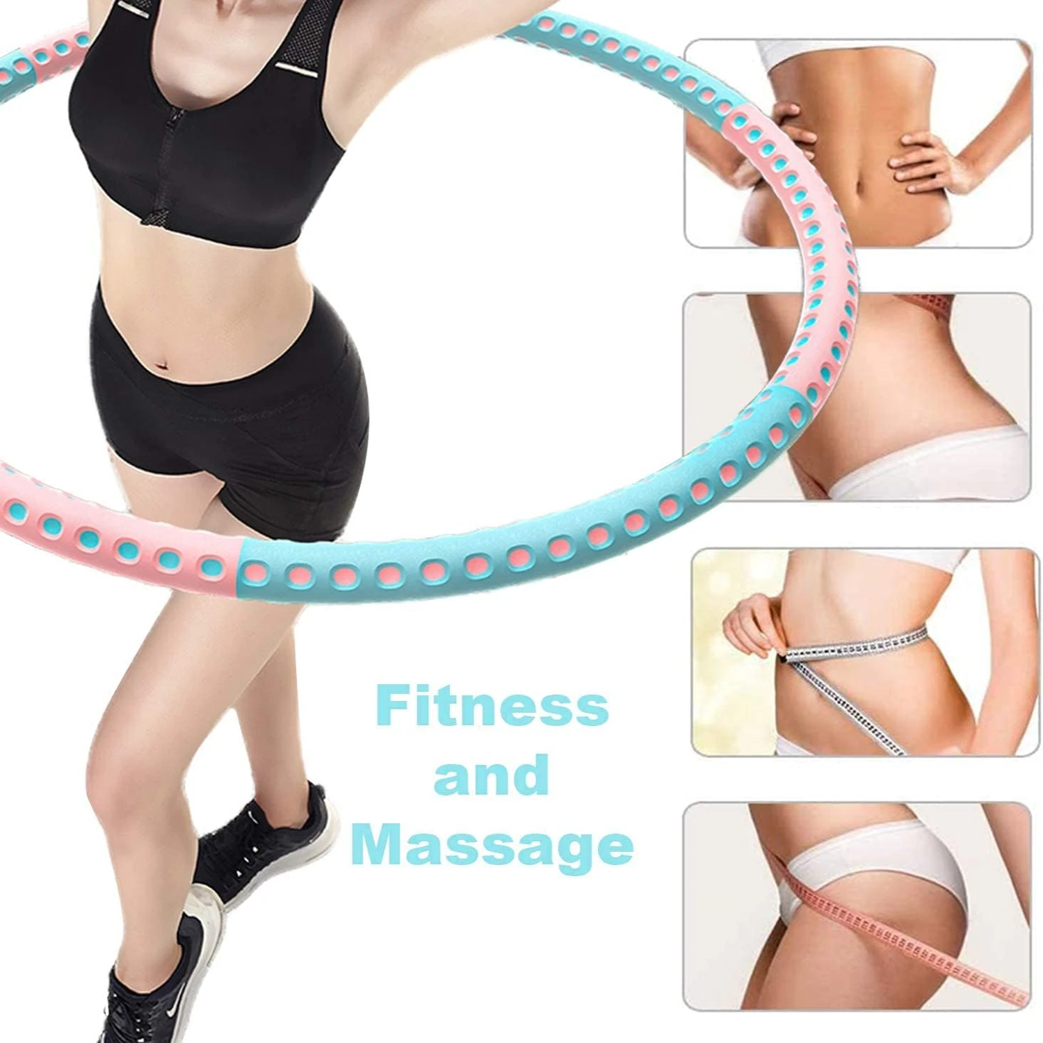 Adjustable, Convenient, and Portable Weighted Hoola Hoop with Soft Padding for Effective Women's Weight Loss Goals - Intense Det