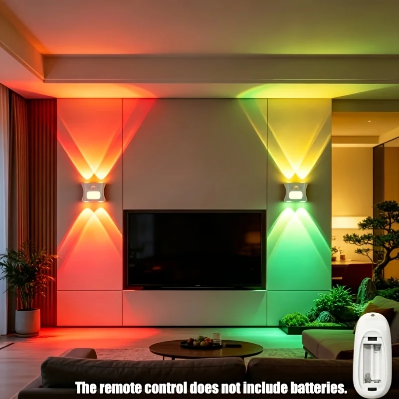 16-Color Magnetic RGB Smart Wall Light with Motion Sensor & Remote Control Rechargeable LED Night Lights Gradient Ambient Light