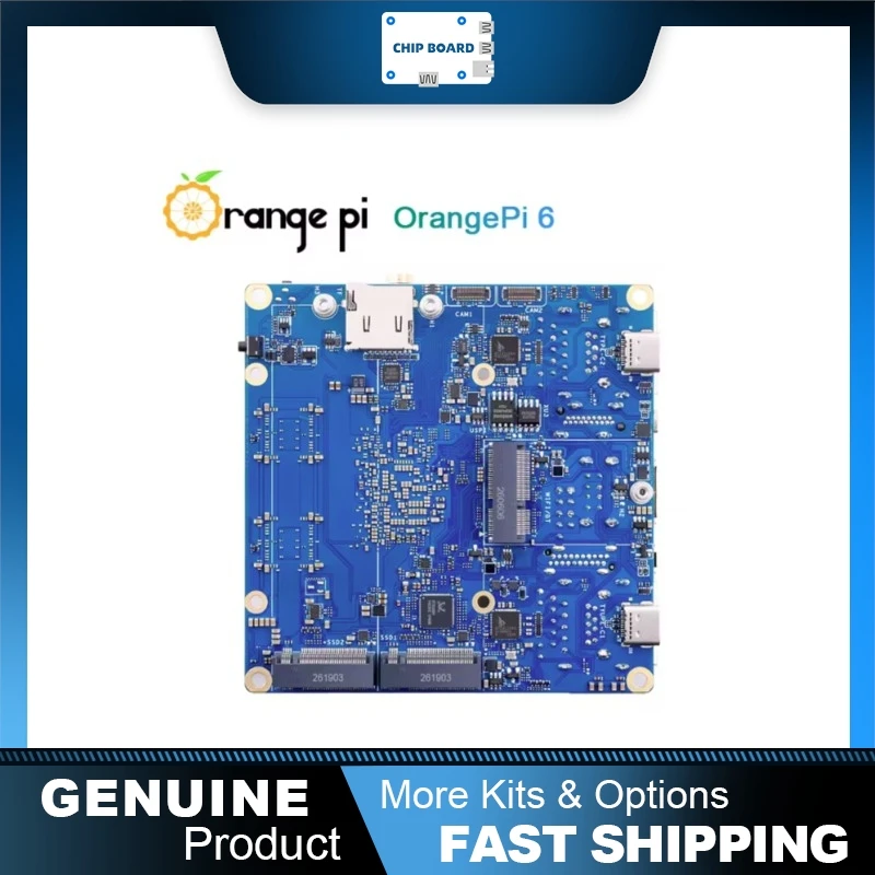 Orange Pi 6 SBC 8GB, Heatsink Prebuilt, 100W USB-C Power Supply Bundle