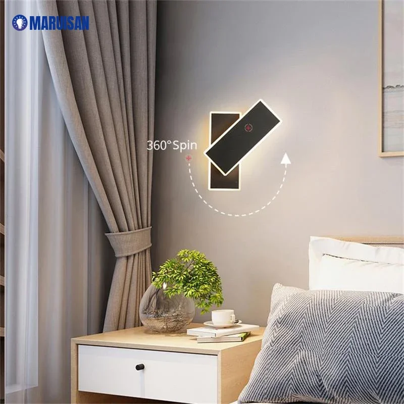 Lámparas de pared modernas para rotación, luces para sala de estar, dormitorio, mesita de noche, pasillo, vestíbulo, accesorios de iluminación interior para el hogar