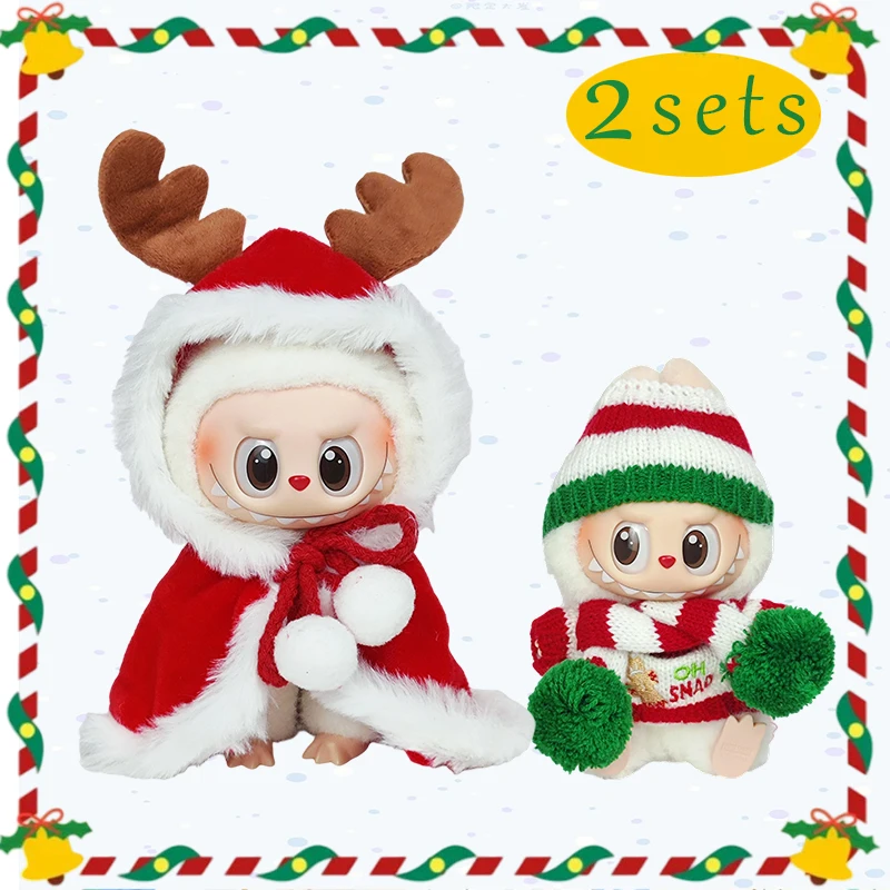

Мини-кукольная одежда, аксессуары для корейки Kpop Exo Labubu Idol V1 V2, рождественский свитер с печеньем, шляпа, новогодняя одежда