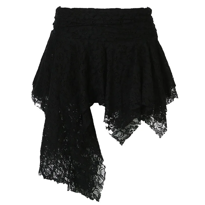 Vento pizzo irregolare metà dimagrante e temperamento versatile pendolarismo gonna a strati ragazza