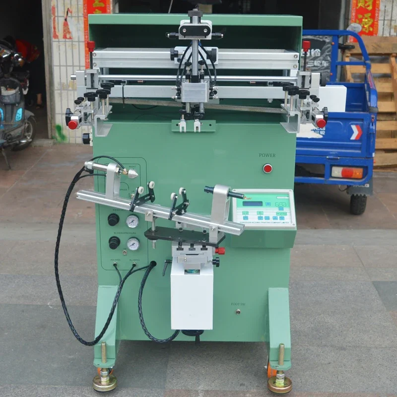 Pneumatic Curved Screen Printing Machine Semi-automatic Tea Cup Wine Bottle Roller Printing Machine Round Tube Printing Machine