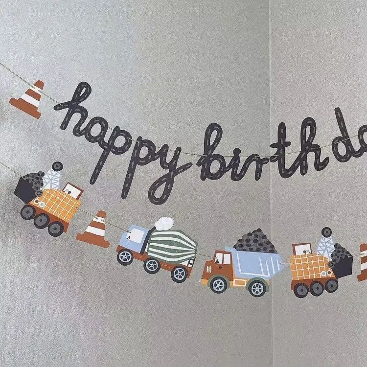 Car Happy Birthday Children\'s Birthday Party Decoration Background Banner, Birthday Party Photography Props，Birthday gift