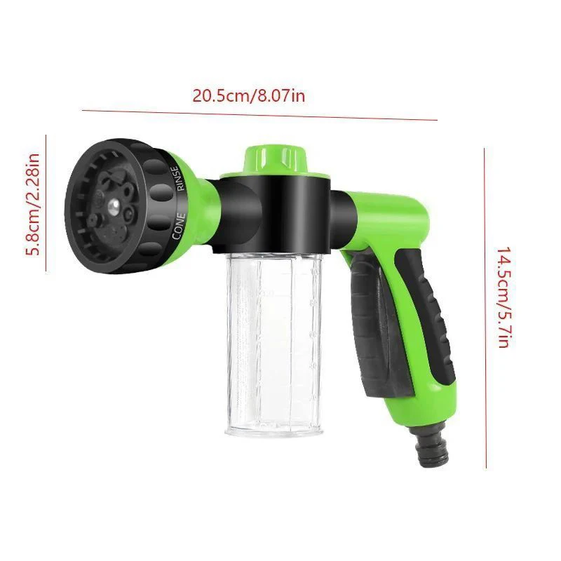 Water Gun Portable Auto Foam Lance Nozzle Jet Wash Tools Cleaning Tool 3 Grades Adjustable Car Washer Sprayer High Pressure
