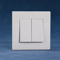 EU 86*86mm two position switch European standard switch socket PC panel two open single control dual control wall switch with