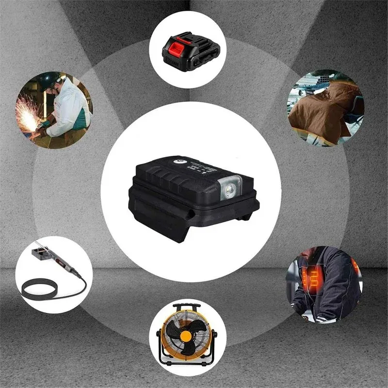 Imagem -05 - Luz Led Portátil com Dual Usb Adaptador de Bateria Li-ion Uso com Makita 18v Bateria Hongsong Lomvum Zhipu Camping Charge
