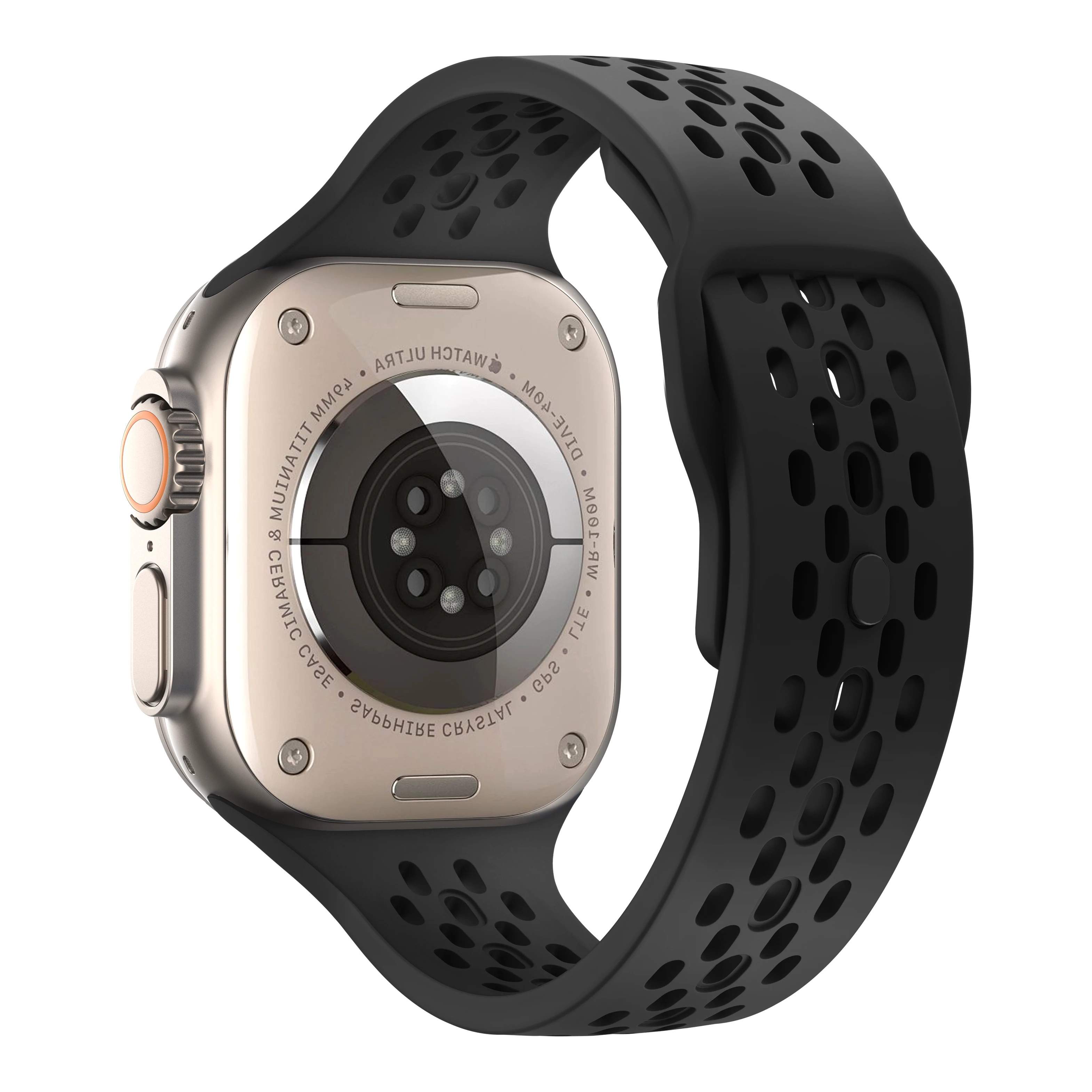 Tali untuk jam tangan Apple, Ultra 2 Band 49mm 10 9 8 7 46mm 45mm 41mm gelang silikon iWatch 6 5 4 SE 44mm 42mm