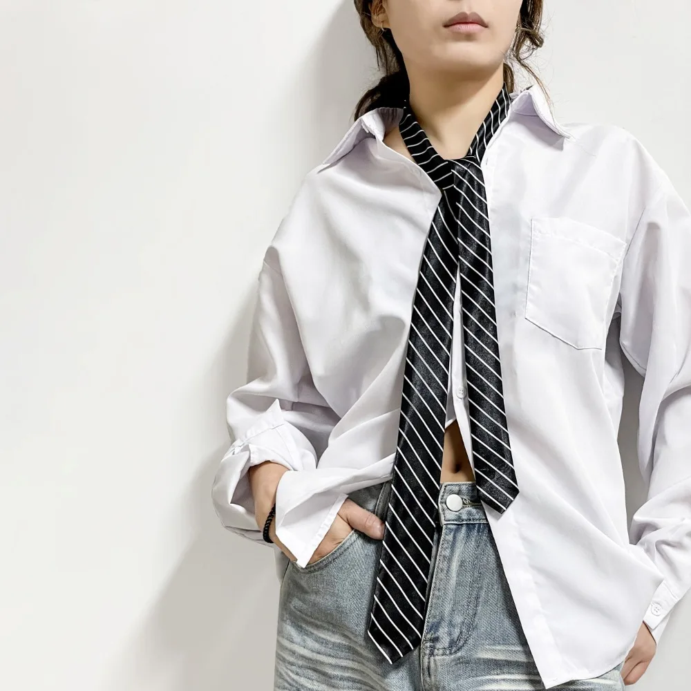 

Clothing Decoration Korean Leopard Print Necktie Wave Point Long Polka Dot Tie College Style Printed Belt Accessories Men